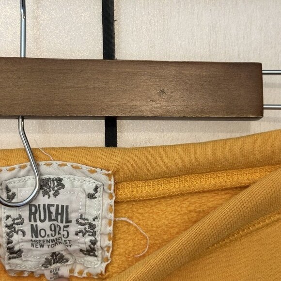 Ruehl No. 925 Joggers Sweat Pants Capri Womens Size M Mustard Yellow Logo - Picture 3 of 6